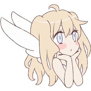 😯 Anime, Fille, Kawaii, Ange, Mignon, Manga telegram sticker