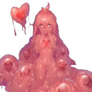 ❤️ anime, monster girl, slime, heart, gore, fantasy telegram sticker