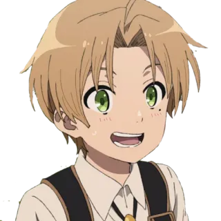 😃 Rudeus Greyrat Mushoku Tensei 애니메이션, 만화, 루데우스, 그레이랫, 무직전생, 캐릭터 telegram sticker