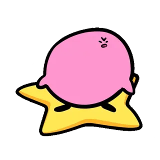 😤 Kirby カービィ, 怒り, ピンク, 星, ゲーム, 任天堂 telegram sticker