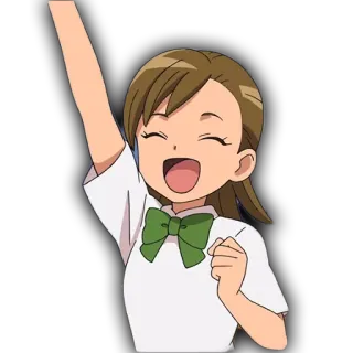 💥 Anime, Kartun, Gadis, Bersorak, Senang telegram sticker