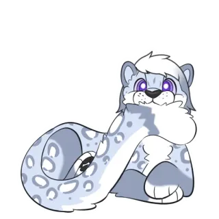 😚 Schneeleopard, Fell, Cartoon, Tier, Süß, Säugetier, Katzenartig, Katze telegram sticker