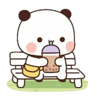 💘 panda, boba, herbata, słodkie, kreskówka, naklejka, kawaii telegram sticker