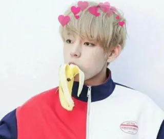 🍌 person, hearts, banana, portrait, cute telegram sticker