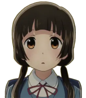 🐻 anime girl, school uniform, cartoon, portrait, brown hair telegram sticker