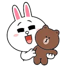 👋 Cony cony, line friends, brown, coniglio, carino, sticker whatsapp sticker