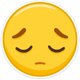 😔 emoji, verdrietig, gezicht, uitdrukking telegram sticker