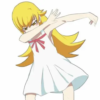 😎 Shinobu Oshino Monogatari อนิเมะ, ตัวละคร, ผู้หญิง, แฟนอาร์ต, ภาพประกอบ, ชิโนบุ โอชิโนะ whatsapp sticker