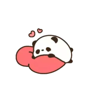 ♥️ 熊猫, 爱心, 可爱, 卡通, 动物 telegram sticker