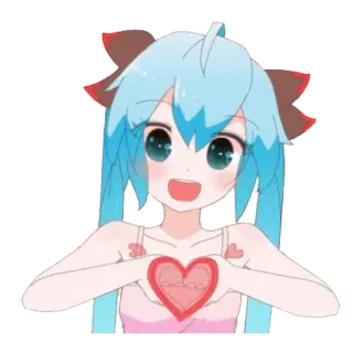 ❤️ Anime, Mädchen, Herz, Süß, Cartoon telegram sticker