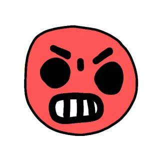 🤬 生气, 脸, 红色, 卡通, 表情符号, 表情 telegram sticker