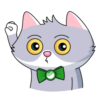 🙄 кот, животное, мультфильм, милый, бабочка, наклейка telegram sticker