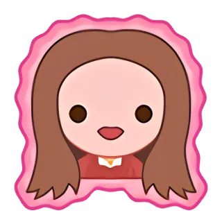 🦇 Dessin animé, Fille, Illustration, Kawaii, Mignon, Rose telegram sticker