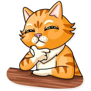 🤔 gato, pensando, laranja, fofo, adesivo, desenho animado telegram sticker