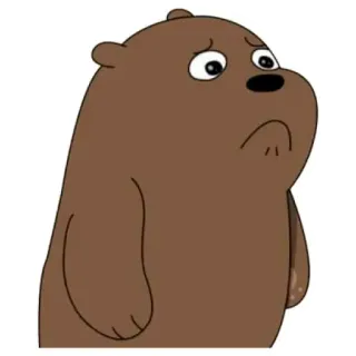 🥺 Grizz We Bare Bears gấu, hoạt hình, buồn, Grizz, We Bare Bears telegram sticker