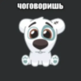 💥 чоговоришь hond, cartoon, schattig, wit, dier telegram sticker