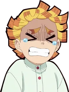 😫 Zenitsu Agatsuma Demon Slayer anime, Demon Slayer, Zenitsu, chorando, assustado, medo telegram sticker