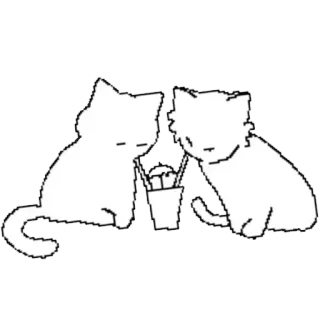 ❤️‍🩹 cats, drinking, beverage, cute, kawaii, minimalist, animals telegram sticker