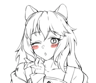 😘 动漫, 女孩, 卡哇伊, 可爱, 眨眼, 脸红 telegram sticker