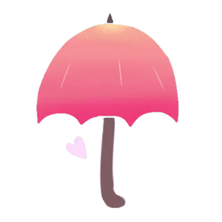 ☂ umbrella, pink, heart, rain protection, weather, kawaii telegram sticker