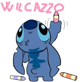 🍆 Stitch WICKZO cartoon, offensive, finger telegram sticker