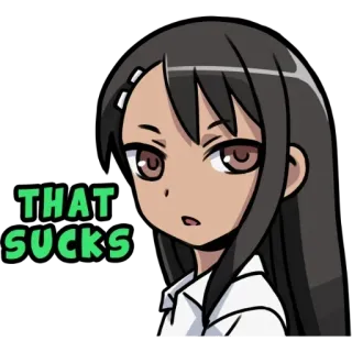 👎 Nagatoro Don't Toy with Me, Miss Nagatoro THAT SUCKS нагаторо, аниме, отстой, мем telegram sticker