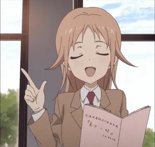 🎼 满株区域文化超计划用济に美女の媚 动漫, 女孩, 日语, 女学生, 微笑, 书, 文本 whatsapp sticker