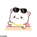 😎 แมว, แว่นกันแดด, สร้อยคอทอง, เท่, แมวการ์ตูน, น่ารัก, สติกเกอร์ telegram sticker