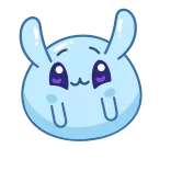 🤢 かわいい, ブロブ, ウサギ, カワイイ, 青 whatsapp sticker