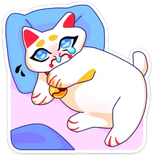 😢 cat, crying, sad, animal, kawaii, cute, sleepy whatsapp sticker