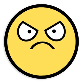 😠 Emoji, En colère, Visage, Jaune, Émotion, Sticker whatsapp sticker
