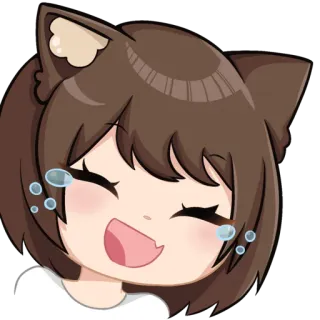 😂 anime, menangis, tertawa, gadis kucing, emosional, bahagia telegram sticker