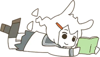 📖 i anime, schoolgirl, reading, cute, book, manga, cartoon whatsapp sticker