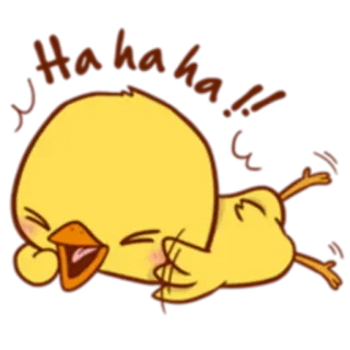 😂 Ha ha ha!! pintinho, rindo, engraçado, desenho animado, fofo telegram sticker