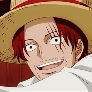 😃 Shanks One Piece アニメ, ワンピース, シャンクス, 赤髪, 海賊, 麦わら帽子 telegram sticker