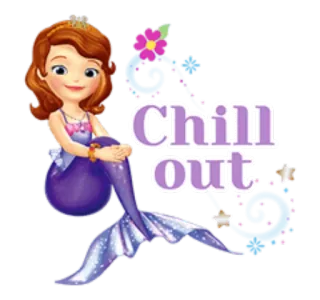 🙂 Sofia Chill out dessin animé, sirène, Sofia, détente, relax, princesse telegram sticker