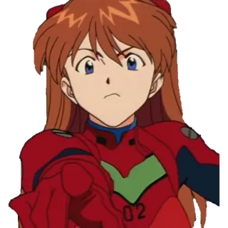 👆 Asuka Langley Soryu Neon Genesis Evangelion Anime, Personnage, Illustration, Manga, Rousse, Fille, Evangelion, Asuka whatsapp sticker