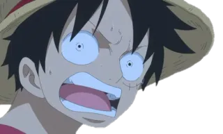 😰 Luffy One Piece luffy, one piece, anime, hoạt hình whatsapp sticker