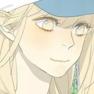 🌟 Porträt, blonde Haare, Frau, Anime, Manga whatsapp sticker