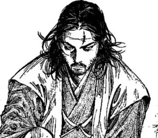 ⚔ Miyamoto Musashi Vagabond Manga, Samurái, Espada, Japonés, Guerrero whatsapp sticker