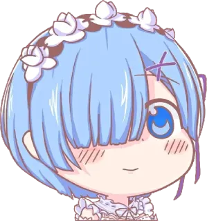 😳 Rem Re:Zero anime, chibi, cute, kawaii, rem, re:zero telegram sticker