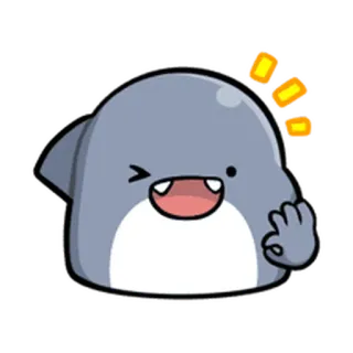 😐 귀여운, 상어, 동물, 만화, 이모티콘, 표정, 윙크 telegram sticker