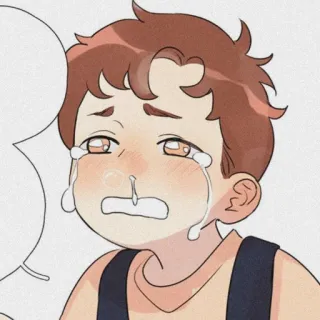 🎞 llorando, triste, chico, anime, manga, lágrimas telegram sticker