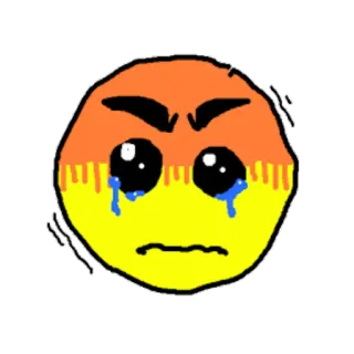 😢 Emoji, bravo, chorando, triste, rosto, expressão telegram sticker