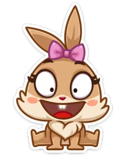 😄 kelinci, kartun, kelinci, imut, binatang whatsapp sticker