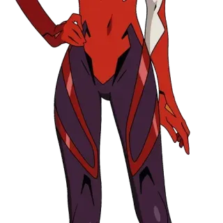 🍑 Anime, Femme, costume rouge, Personnage telegram sticker