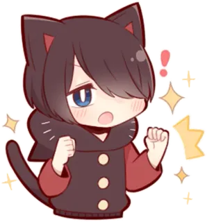 ✨ Anime, Gatto, Kawaii, Manga, Cartone animato, Carino whatsapp sticker