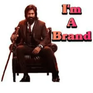 😎 I'm A Brand hombre, marca, traje, sentado, silla, pose telegram sticker