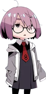 😕 Anime, Manga, Mignon, Lunettes, Personnage, Cravate telegram sticker