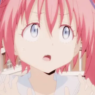 🍡 Anime, Karakter, rambut merah muda, perempuan, ekspresi telegram sticker